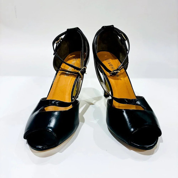 VERONA Black faux  leather sandals - Picture 6 of 7